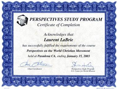 Perspectives Study Program | Corso Perspettivi in Missioni January/gennaio 2003